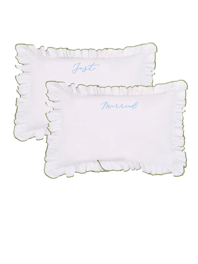 'Just Married' Luxury Cotton Pillow Cases