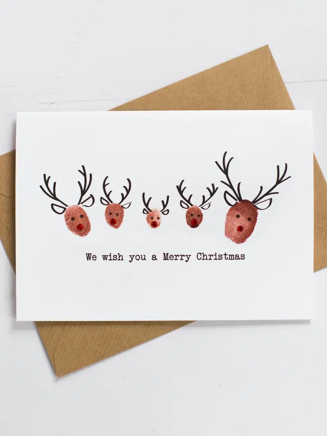 reindeer family christmas card kit