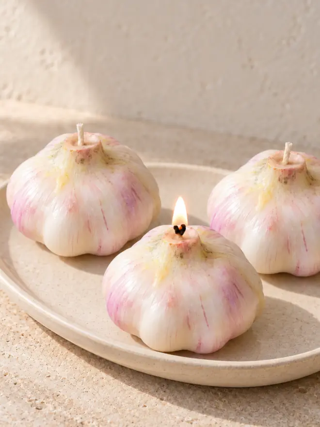 group shot garlic candles