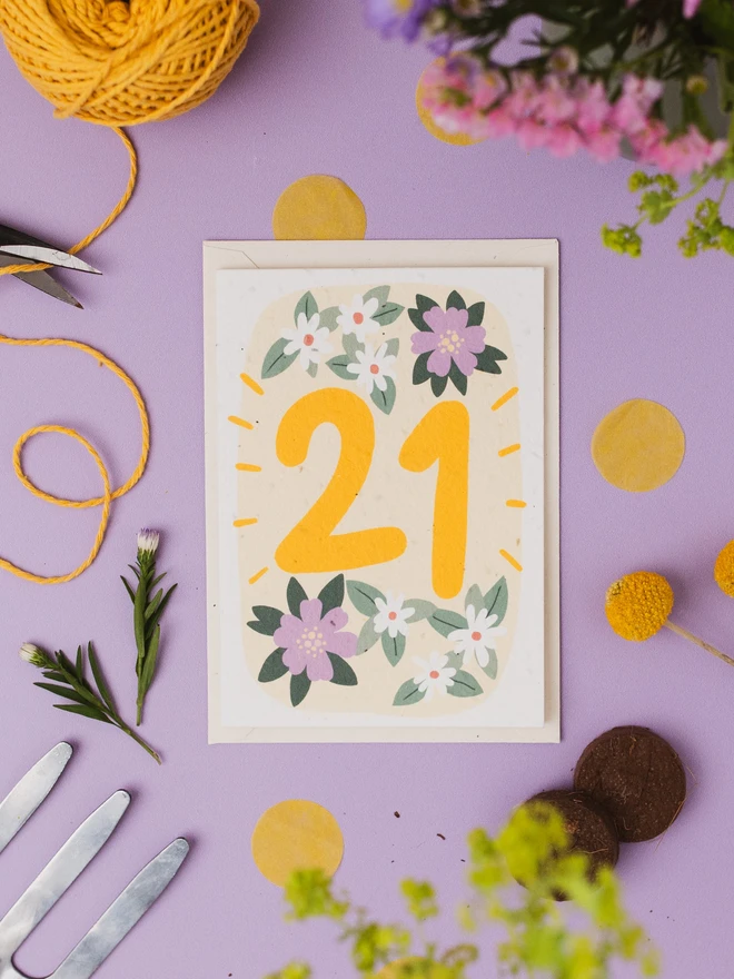 Plantable 21st Birthday Card