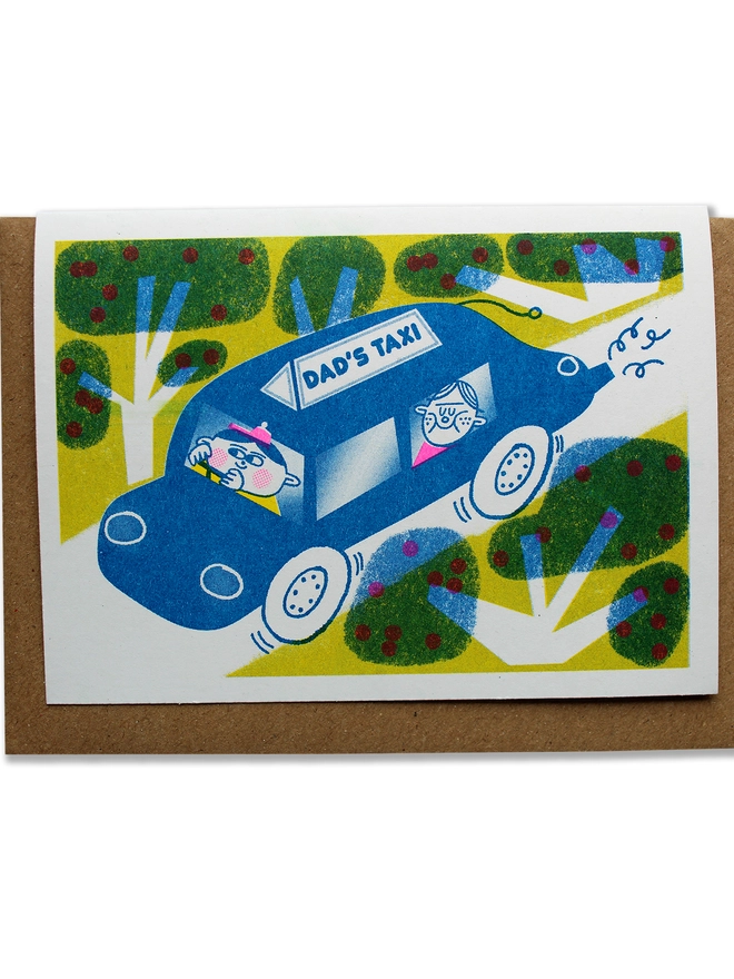 'Dad's Taxi' A6 Riso Greetings Card