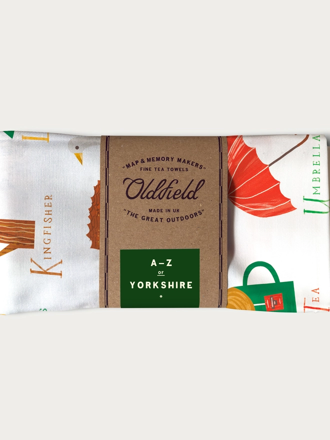 A-Z Yorkshire Tea Towel Folded and Packaged