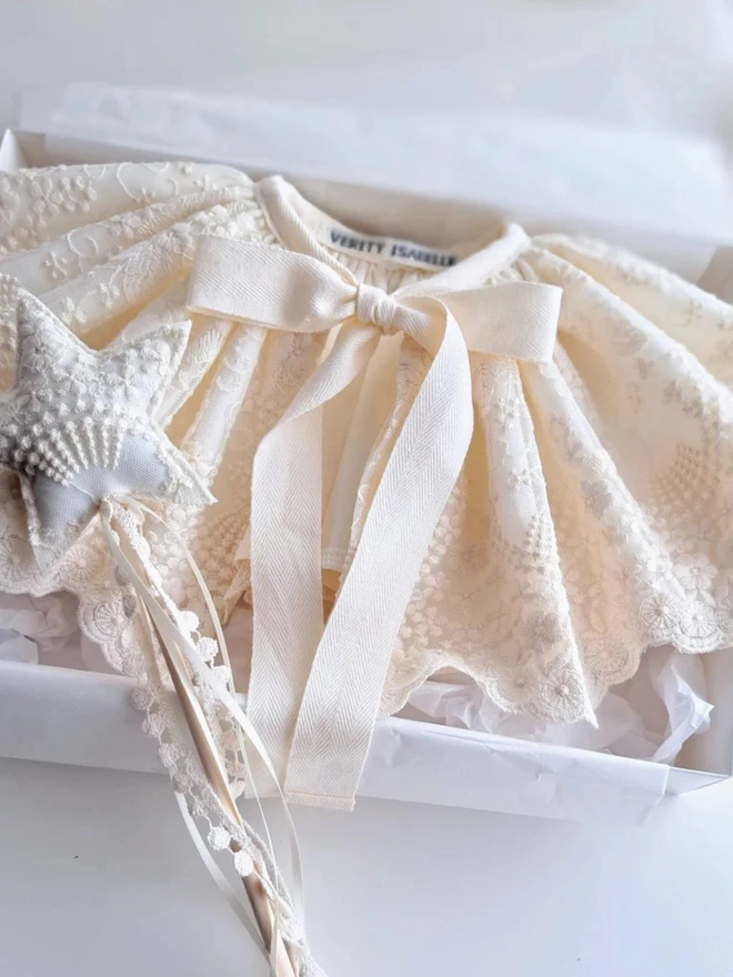 Lucine Lace Cape & Wand Collection  in a cardboard box