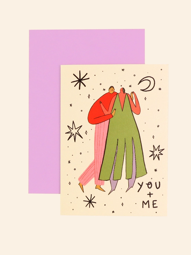 'You + Me' Woman And Man Love Card