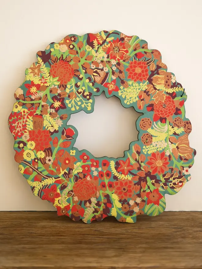 Christmas Foliage Cotton Board Wreath