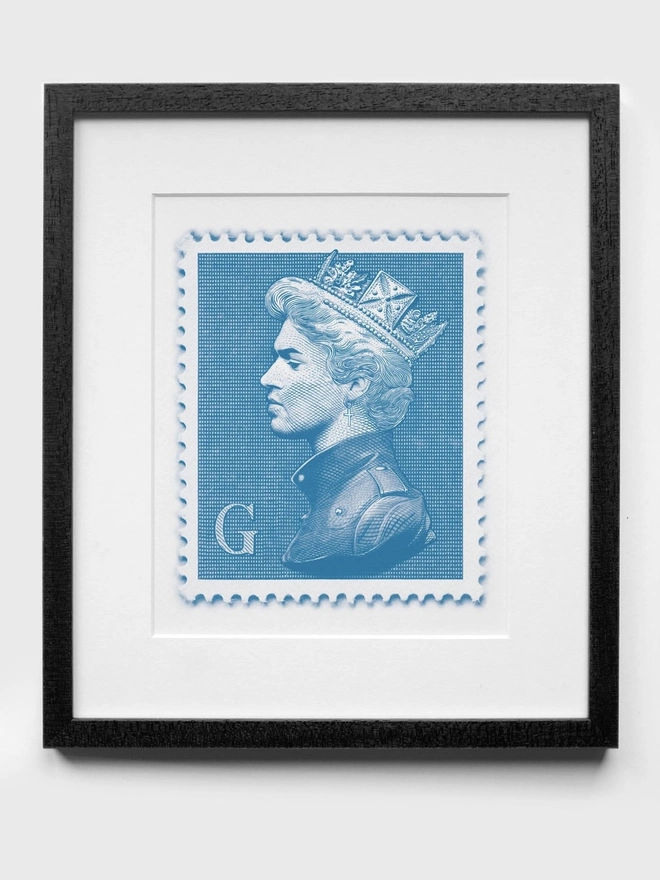 George Michael Blue Stamp - Black Frame