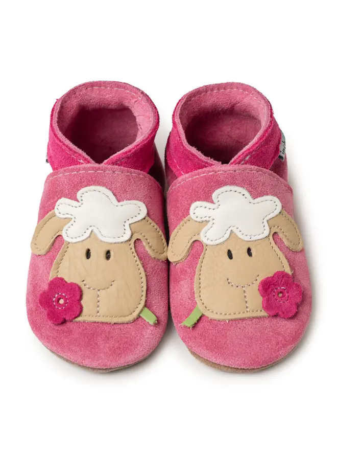 sheep baby pink suede baby shoe