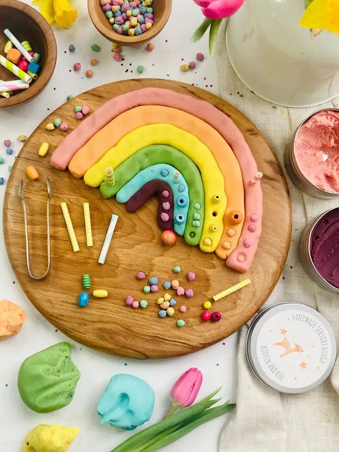 play dough rainbow