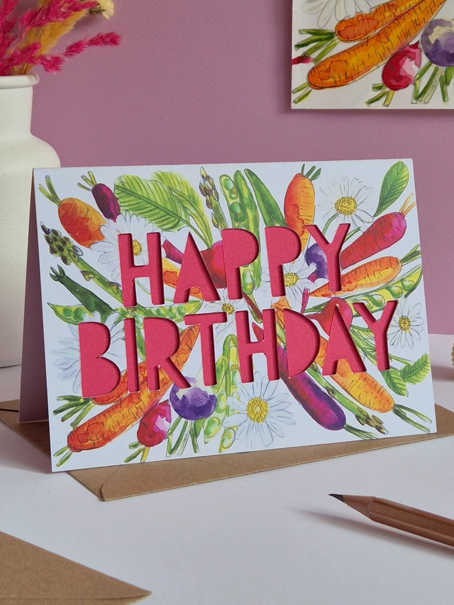 Vegetable Salad Birthday Card 