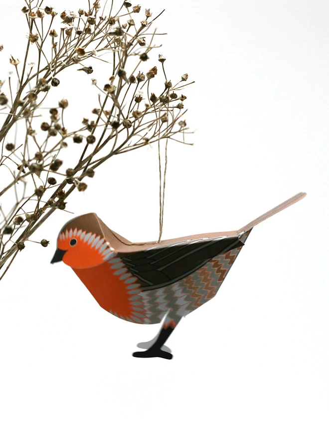 Card With 3D Robin Ornament