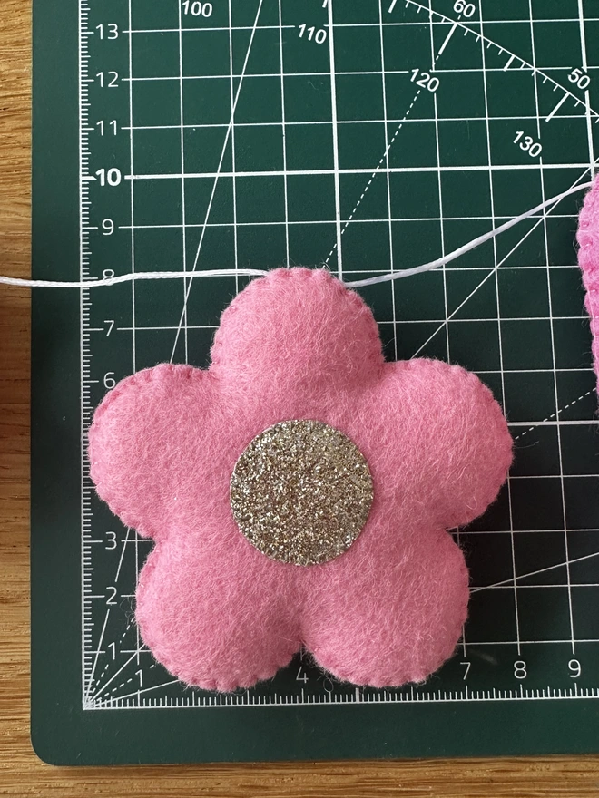 Pink Felt Flower decoration, Baby Gift