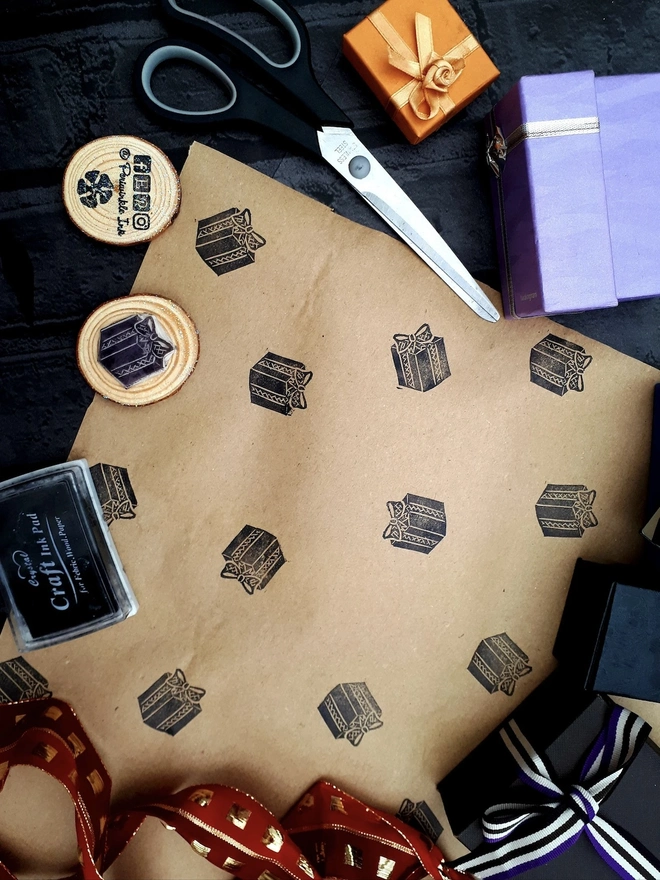 Wrapped Present Ink Stamps