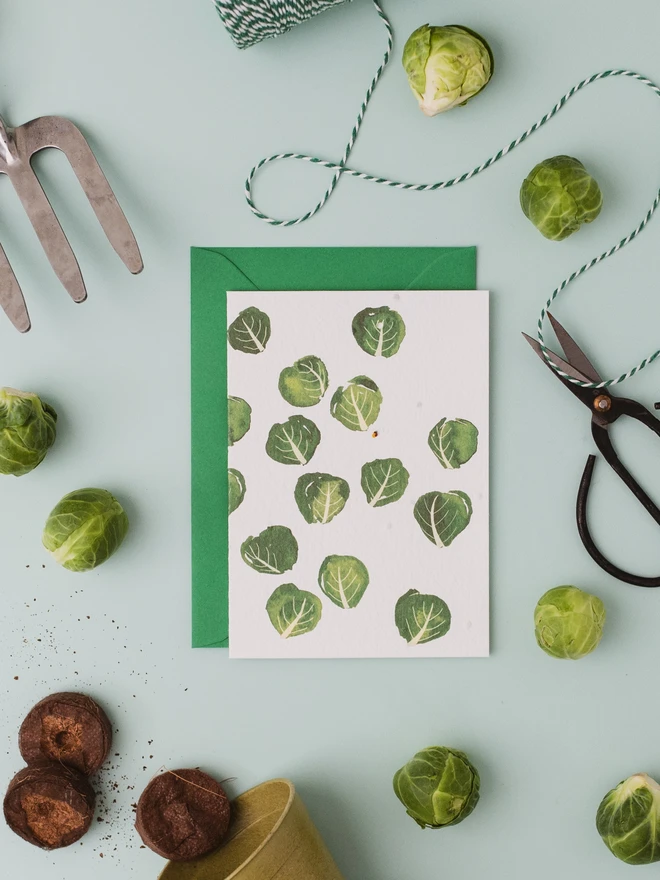 Ruby & Bo Brussel Sprout Plantable Christmas Card