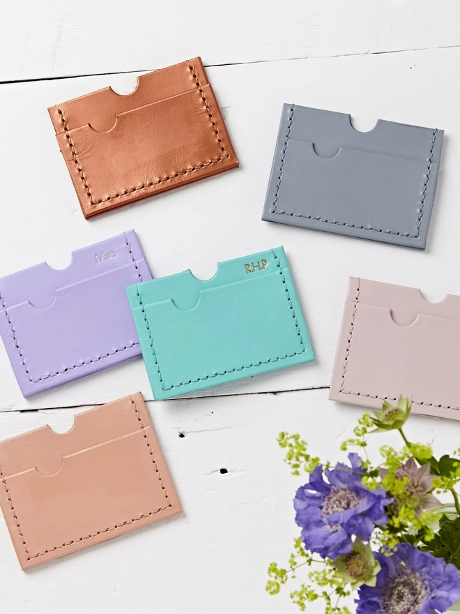 Card Holders available in pink, grey, copper, mint or lilac.