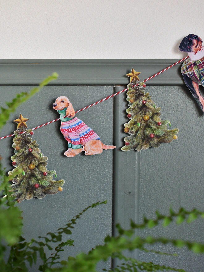 christmas dog garland