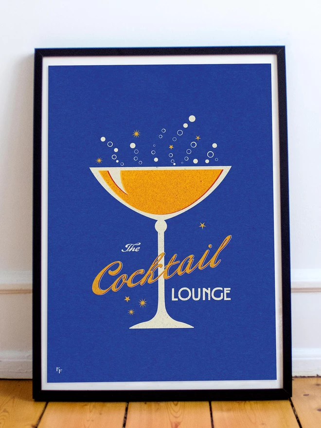 Vintage inspired Cocktail Lounge Fine Art Print by Flora Fricker