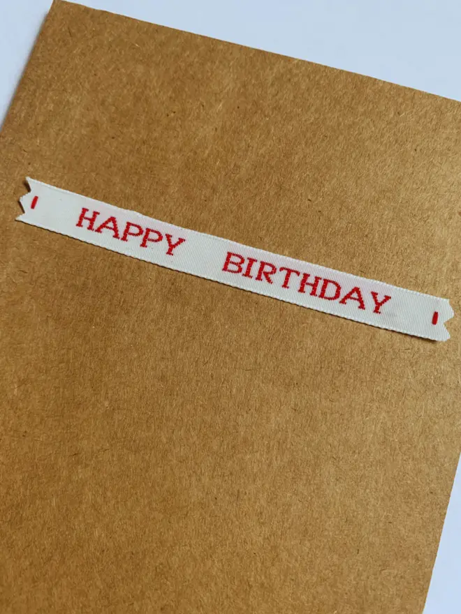 birthday card textile ribbon susan bradley
