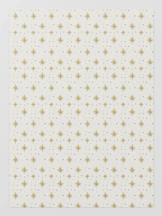 Gold Star Wrapping Paper 
