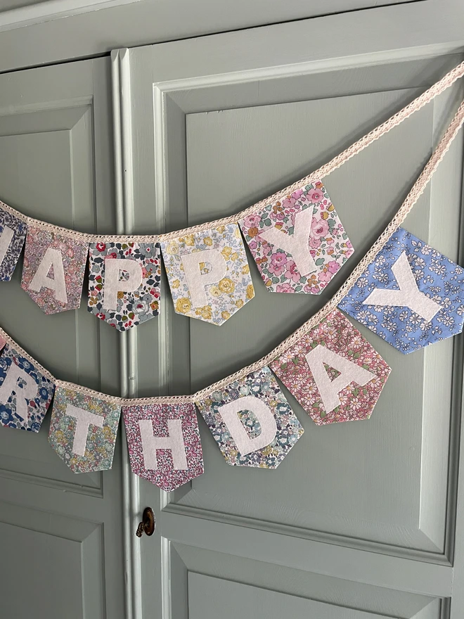 Liberty Print Floral Happy Birthday Bunting