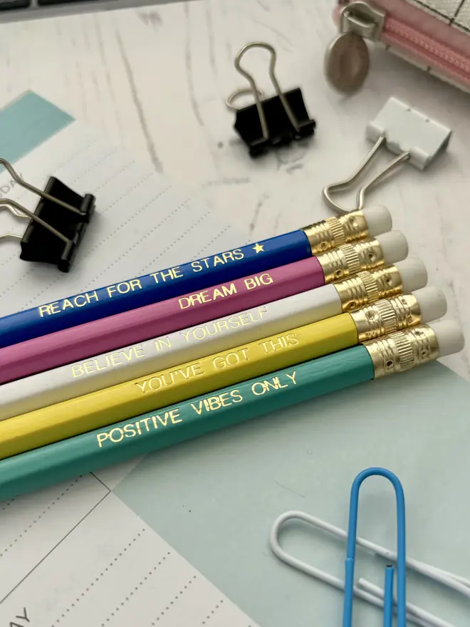 Positive Pencils Motivational Mental Health Gift (Set of 5)