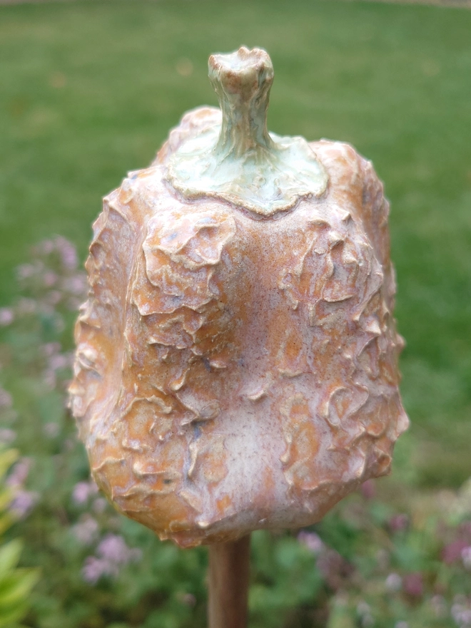 Stoneware pumpkin can topper