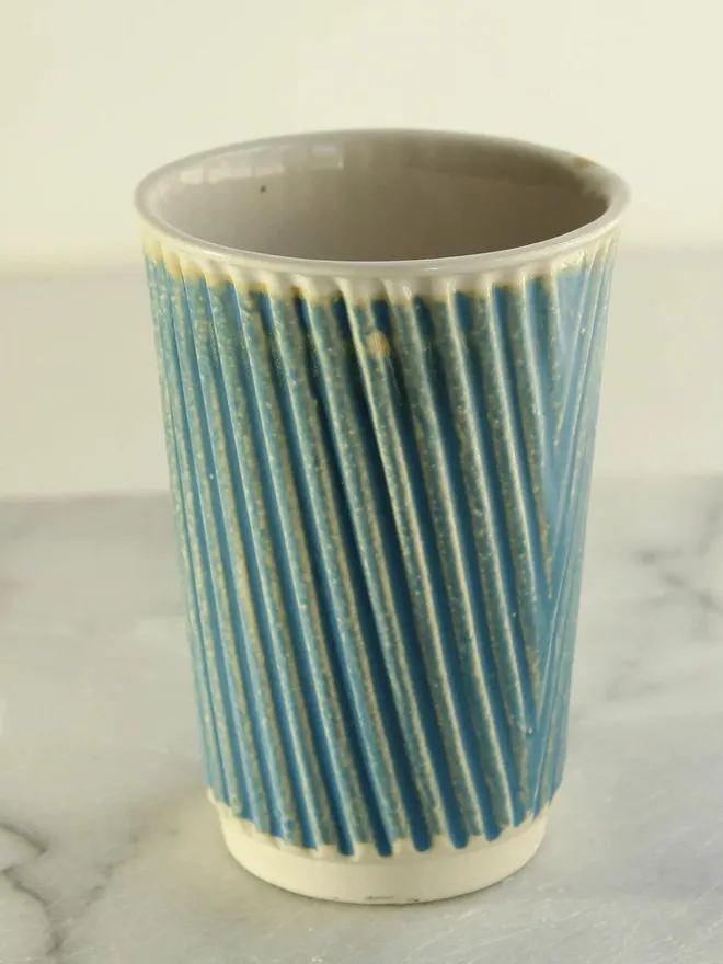 Slate blue coffee cup