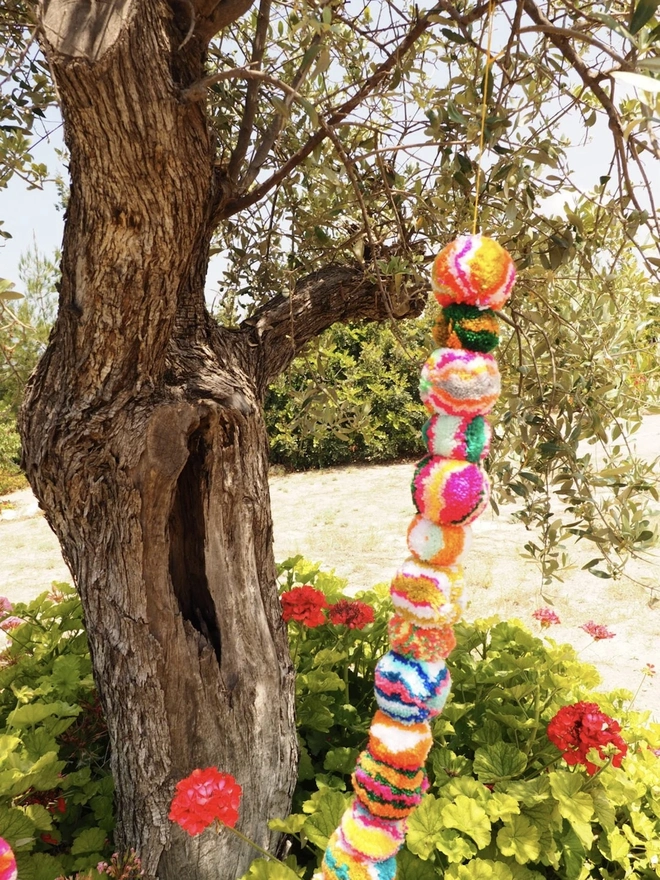 Rainbow Pom Pom Garland
