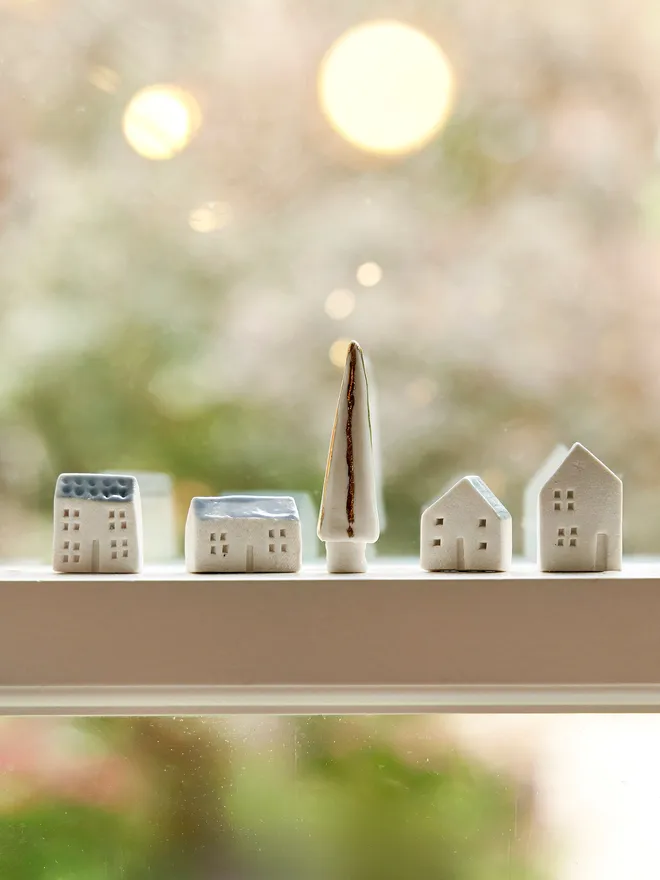 Christmas village scene ceramic