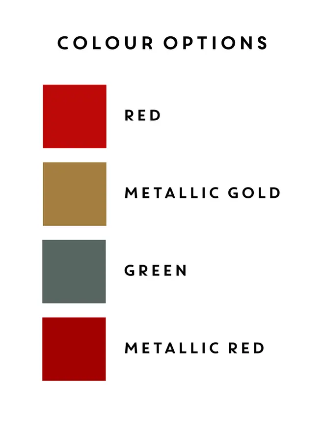 Christmas Personalised Leather Stocking Label Colour Chart