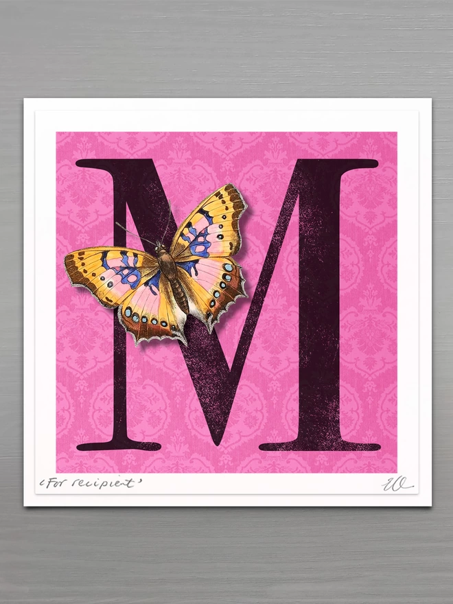 high quality 'letter' butterflygram card with hand cut paper butterfly, personalised and signed