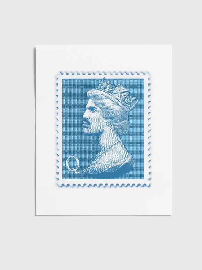 Freddie Stamp Blue - Unframed
