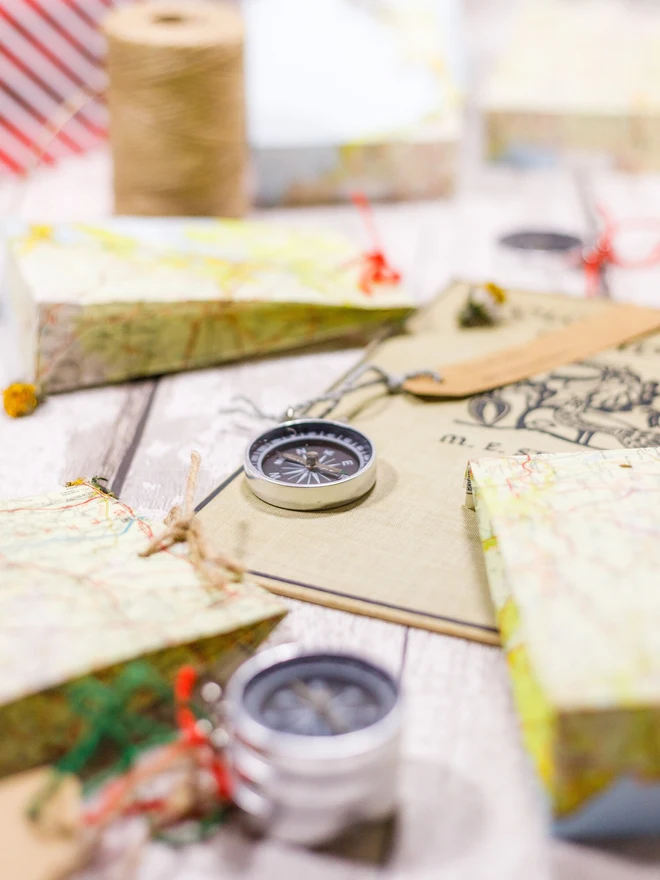 upcycled map gift bag