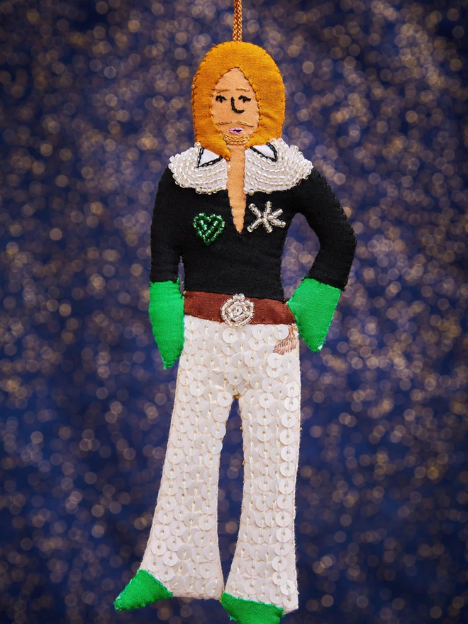 hand stitched abba benny hanging decoration 