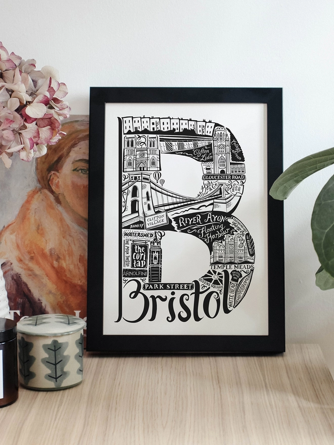A4 framed Brisol print letter B
