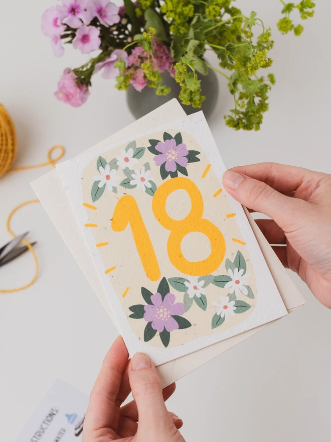 Plantable 18th Birthday Card