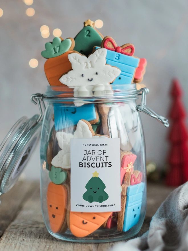 Personalised Jar of Advent Biscuits