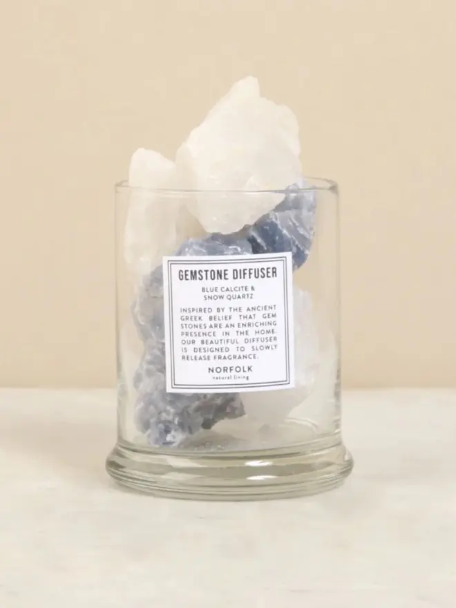 'Blue Calcite & Snow Quartz' Gemstone Diffuser