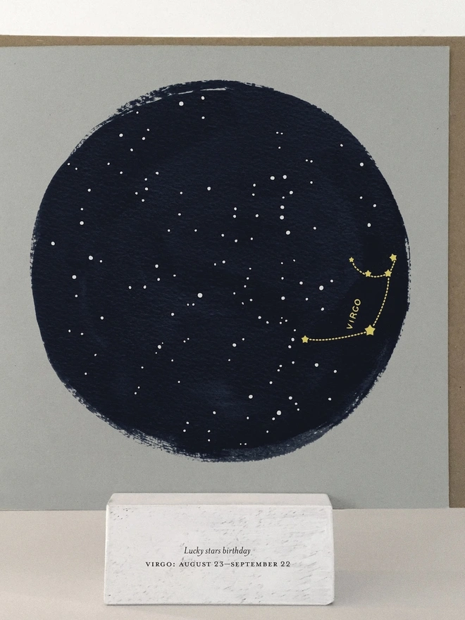Virgo Zodiac Constellation Birthday Card