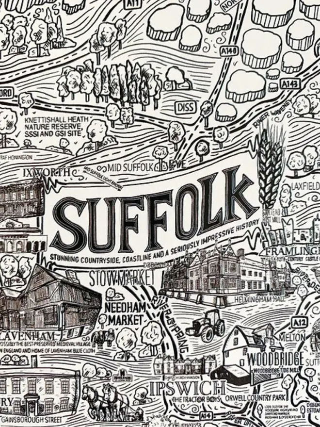 Suffolk Jigsaw Puzzle - 1000 Pieces Zoom Middle