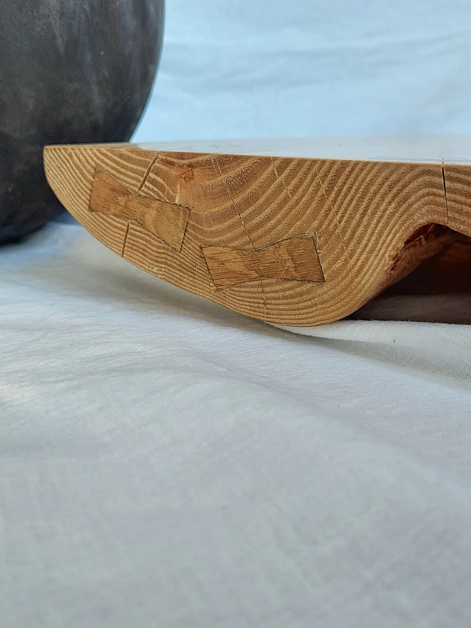 Handcrafted Ash Wood Serving Board with Oak Details
