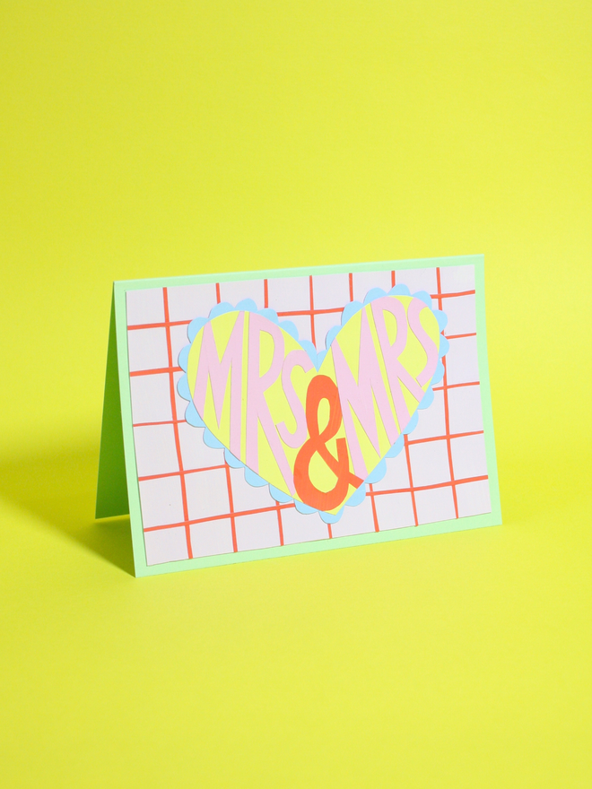 "Mrs & Mrs" Collaged Wedding Card