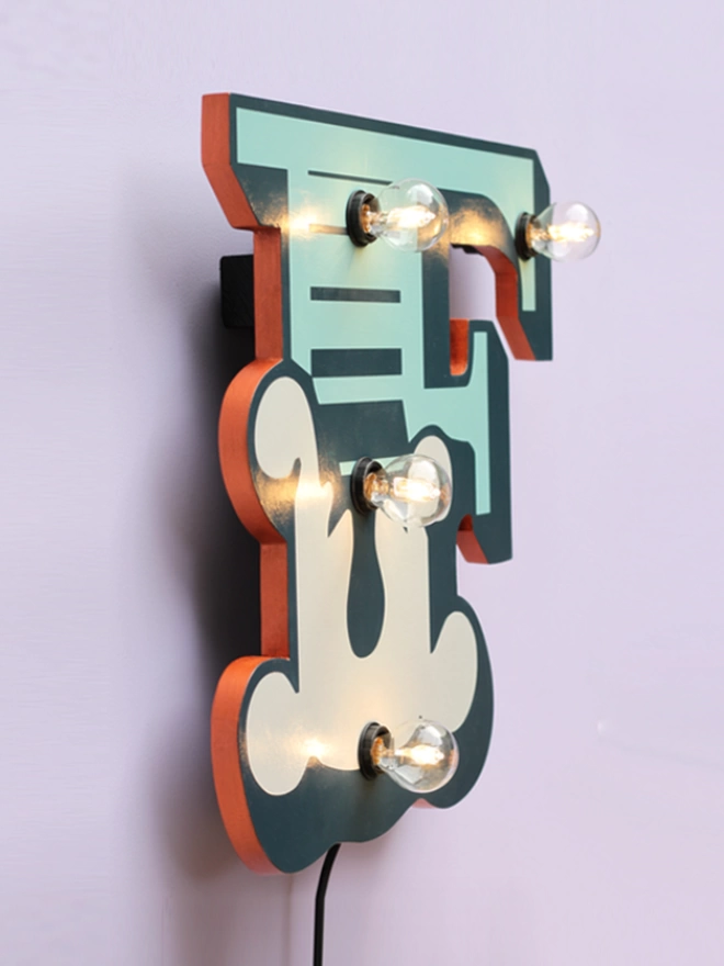 Letter F wall light