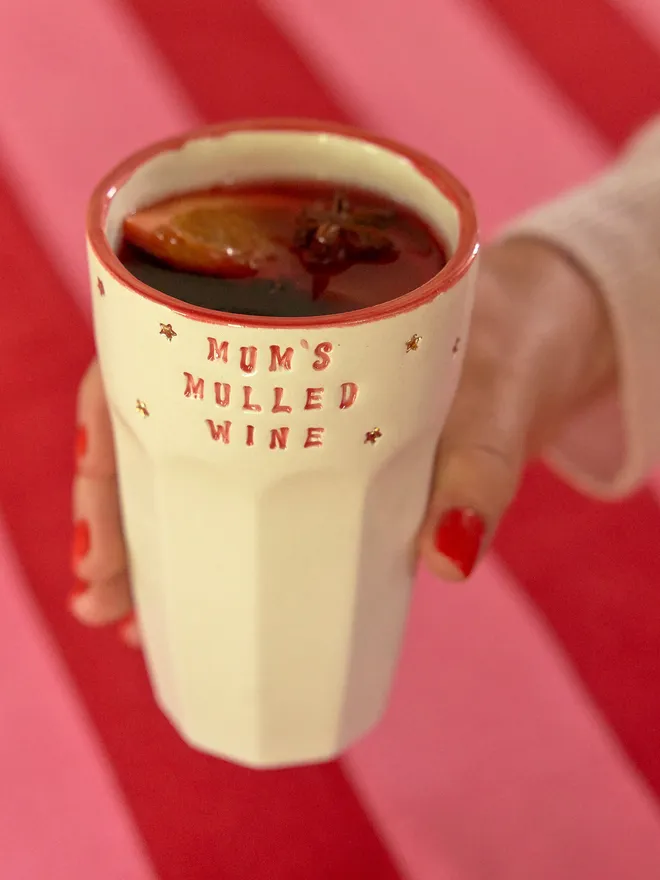 Mum's mulled wine personalised stamped tumbler