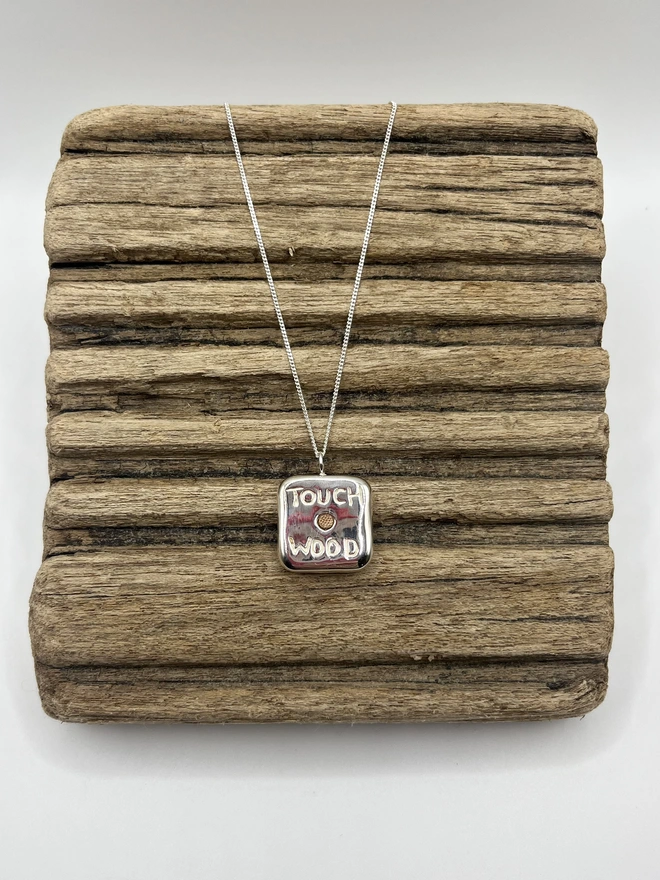 touch wood pipwin pendant necklace silver