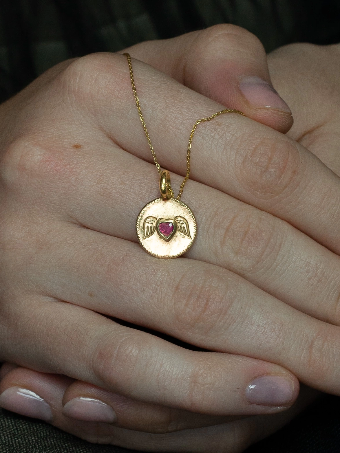 Angel Necklace , Baby Angel Necklace , Gold Necklace , Dainty
