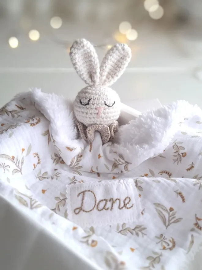 Personalised Beige Bunny Snuggle Comforter