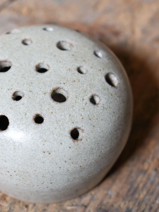 Handmade Ceramic Flower Frog & Bowl Set