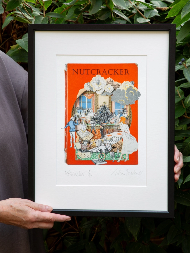 Nutcracker 'Picture Book' print of an original collaged artwork.