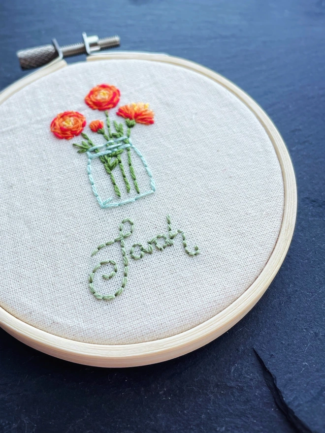 Miniature embroidered bouquet