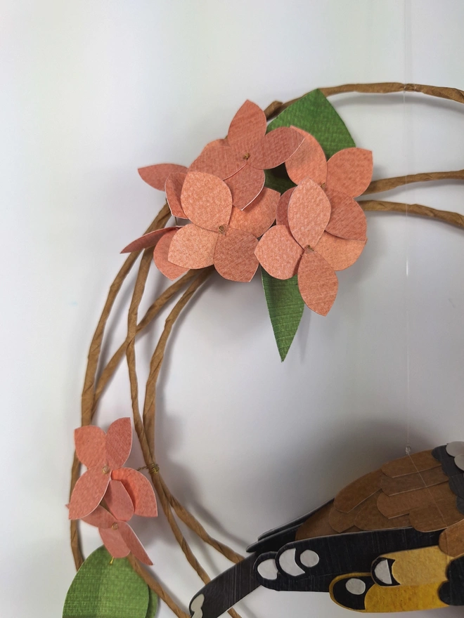 peach hydrangea floral wreath 